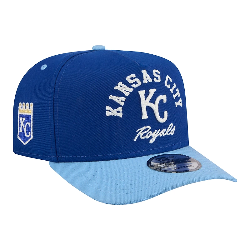 Men's New Era Royal Kansas City Royals Arched A-Frame 9FIFTY Adjustable Hat