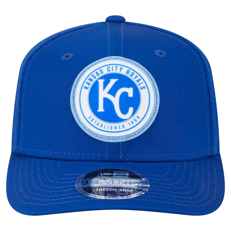Men's New Era Royal Kansas City Royals Circle Patch 9SEVENTY Stretch-Snap Hat