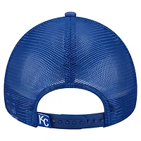 Men's New Era  Royal Kansas City Royals Distressed 9FORTY A-Frame Adjustable Trucker Hat