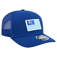 Men's New Era Royal Kansas City Royals Flag 9SEVENTY Stretch-Snap Hat