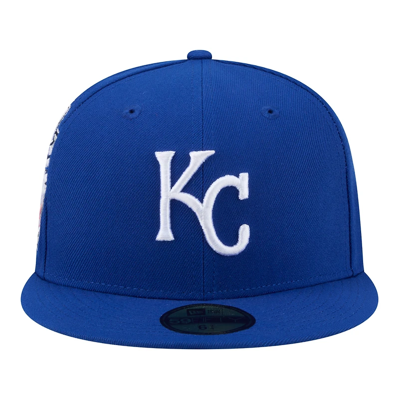 Casquette ajustée New Era Royal Kansas City Royals Hidden Hit 59FIFTY pour homme