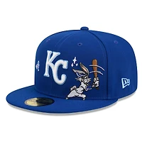 Men's New Era Royal Kansas City Royals Looney Tunes Bugs Bunny 59FIFTY Fitted Hat