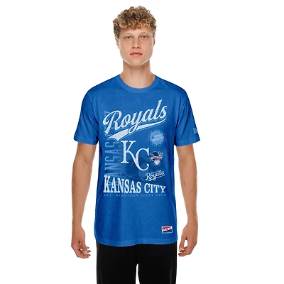 Men's New Era Royal Kansas City Royals  Oversized Throwback Distressed T-Shirt