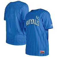 T-shirt à rayures rétro New Era Royal Kansas City Royals pour homme