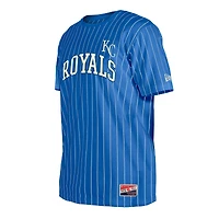 T-shirt à rayures rétro New Era Royal Kansas City Royals pour homme