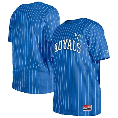 T-shirt à rayures rétro New Era Royal Kansas City Royals pour homme