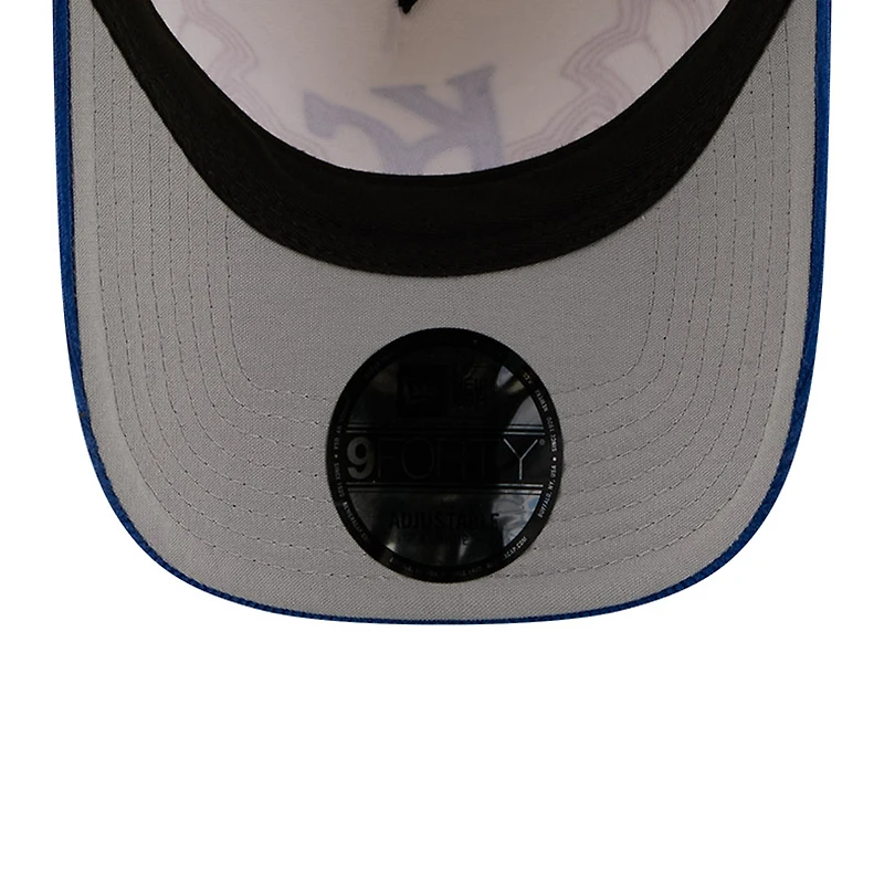 Casquette ajustable New Era Stone Kansas City Royals 9FORTY à coutures western pour homme