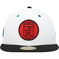 Casquette ajustée New Era 59FIFTY pour homme, blanche et noire, Kansas City Royals, œil principal