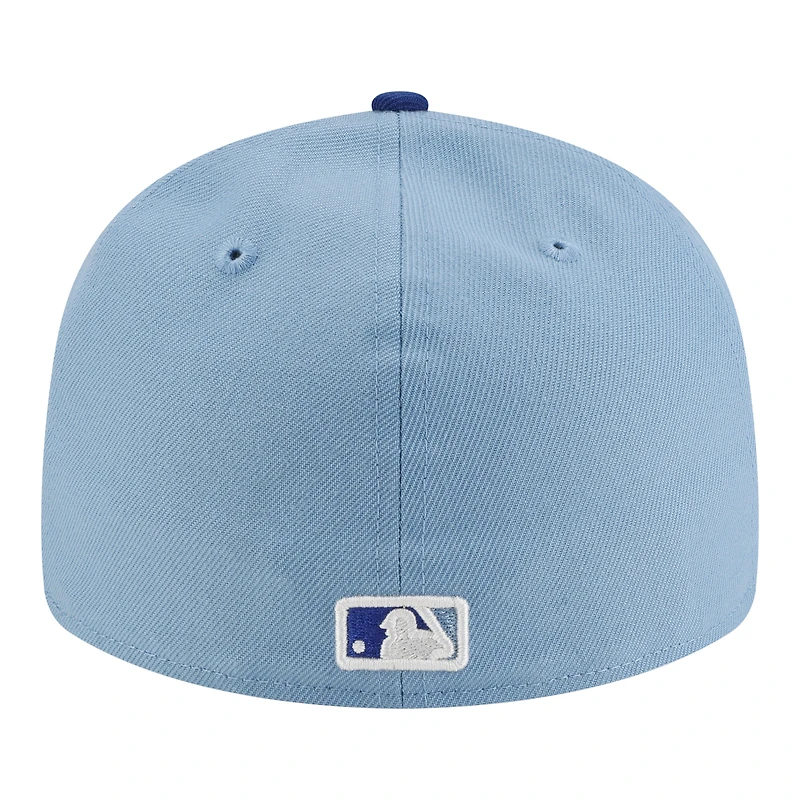 Casquette ajustée New Era 59FIFTY blanche et bleue Kansas City Royals Authentic Collection On-Field Low Profile pour homme