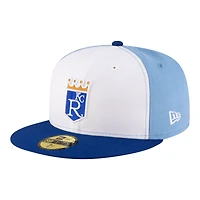Casquette ajustée New Era blanche/bleu clair Kansas City Royals Authentic Collection On-Field 59FIFTY pour homme