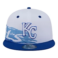 Casquette snapback New Era 9FIFTY blanche et bleue à motif Kansas City Royals pour homme