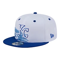 Casquette snapback New Era 9FIFTY blanche et bleue à motif Kansas City Royals pour homme