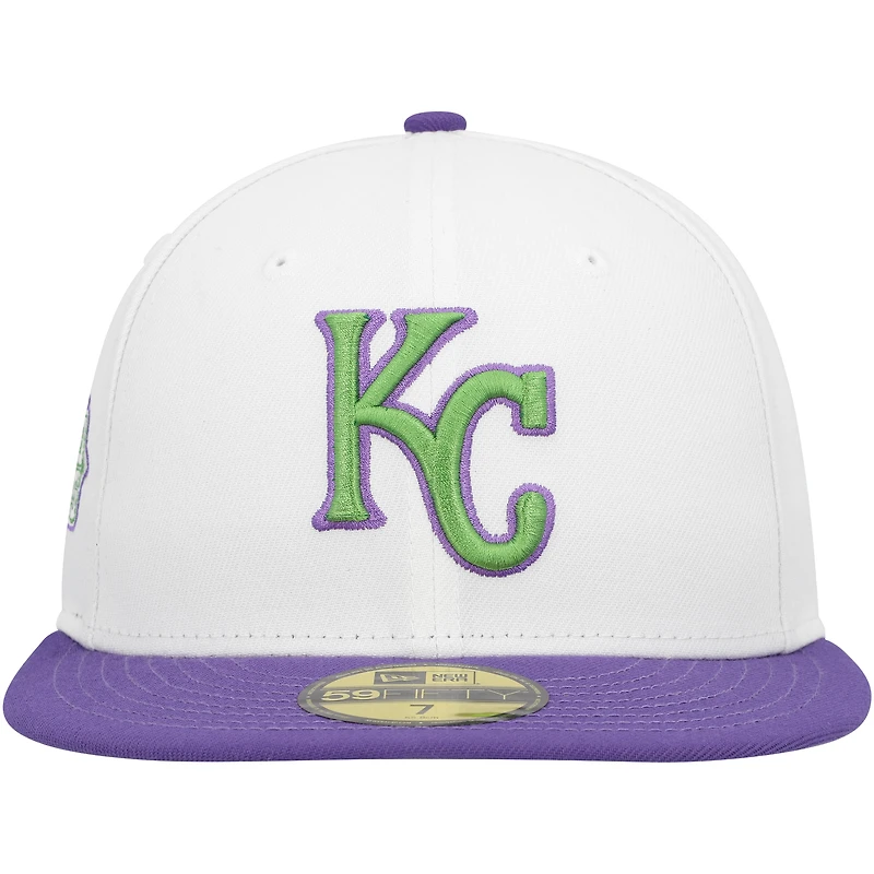 Casquette ajustée 59FIFTY pour homme avec écusson latéral des Royals de Kansas City New Era, blanc