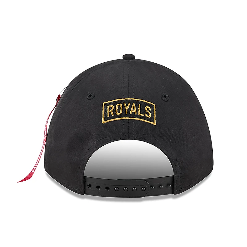 Casquette ajustable A-Frame 9FORTY noire des Royals de Kansas City pour homme New Era x Alpha Industries