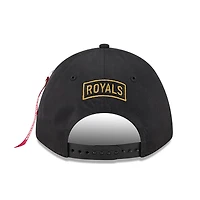Casquette ajustable A-Frame 9FORTY noire des Royals de Kansas City pour homme New Era x Alpha Industries