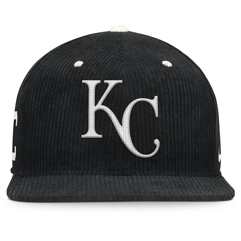 Men's Nike Black Kansas City Royals Pro Corduroy Structured Snapback Hat