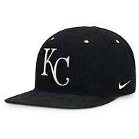 Men's Nike  Black Kansas City Royals Pro Corduroy Structured Snapback Hat