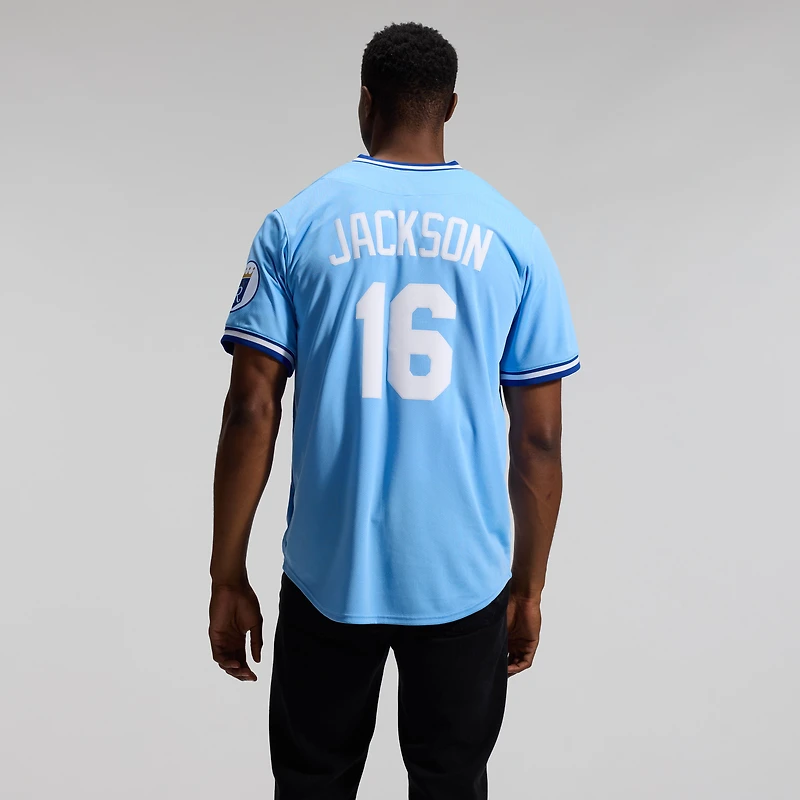 Men's Nike Bo Jackson Light Blue Kansas City Royals Throwback Cooperstown Collection Limited Jersey