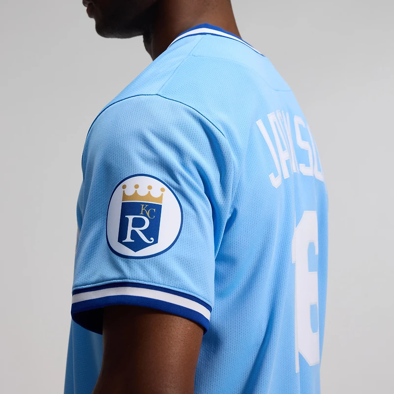 Men's Nike Bo Jackson Light Blue Kansas City Royals Throwback Cooperstown Collection Limited Jersey