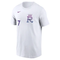 T-shirt Nike pour homme, Bobby Witt Jr., blanc, Kansas City Royals 2026 Connect, nom et numéro.