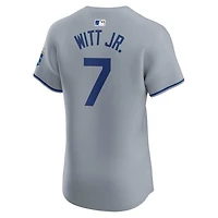 Men's Nike Bobby Witt Jr. Gray Kansas City Royals Road Elite Player Jersey