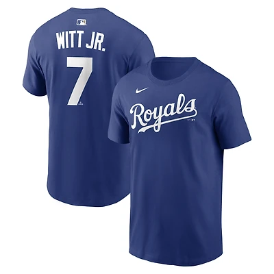 T-shirt Nike pour homme Bobby Witt Jr. Royal Kansas City Royals, nom et numéro