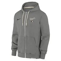 Sweat à capuche entièrement zippé Nike Charcoal Kansas City Royals Authentic Collection Travel Performance pour homme