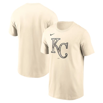 Men's Nike Cream Kansas City Royals Camo Logo T-Shirt