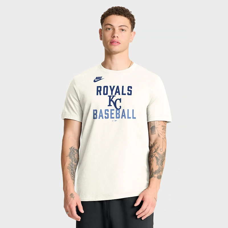 Men's Nike Cream Kansas City Royals Cooperstown Collection ‘70s Inspired T-Shirt