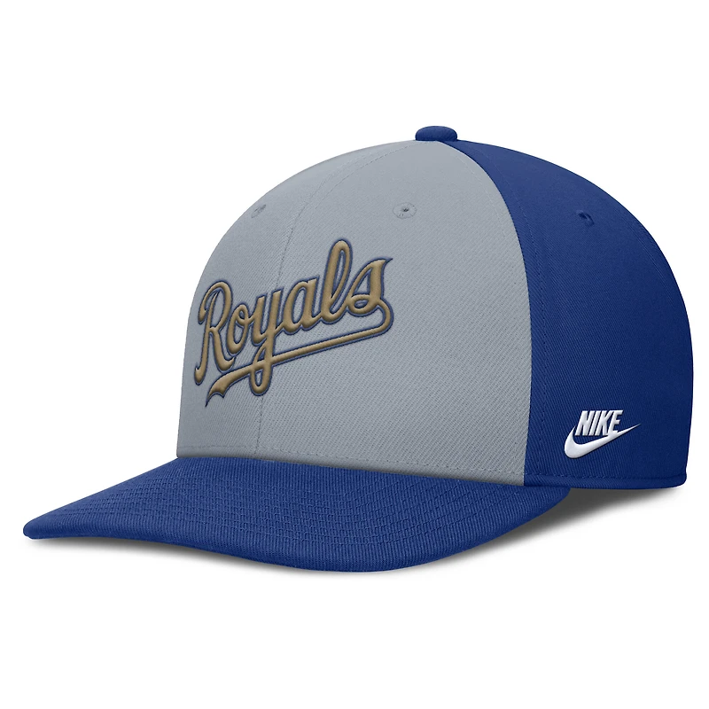 Men's Nike Gray/Royal Kansas City Royals Pro Performance Snapback Hat