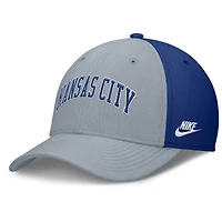 Men's Nike Gray/Royal Kansas City Royals Rise Swoosh Performance Flex Hat