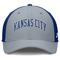 Men's Nike Gray/Royal Kansas City Royals Rise Swoosh Performance Flex Hat