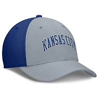 Men's Nike Gray/Royal Kansas City Royals Rise Swoosh Performance Flex Hat