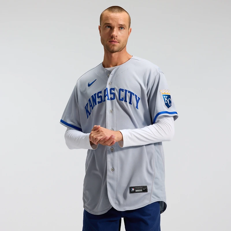 Men's Nike Gray Kansas City Royals 2022 Road Authentic Jersey