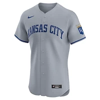 Men's Nike  Gray Kansas City Royals Road Vapor Premier Elite Patch Jersey