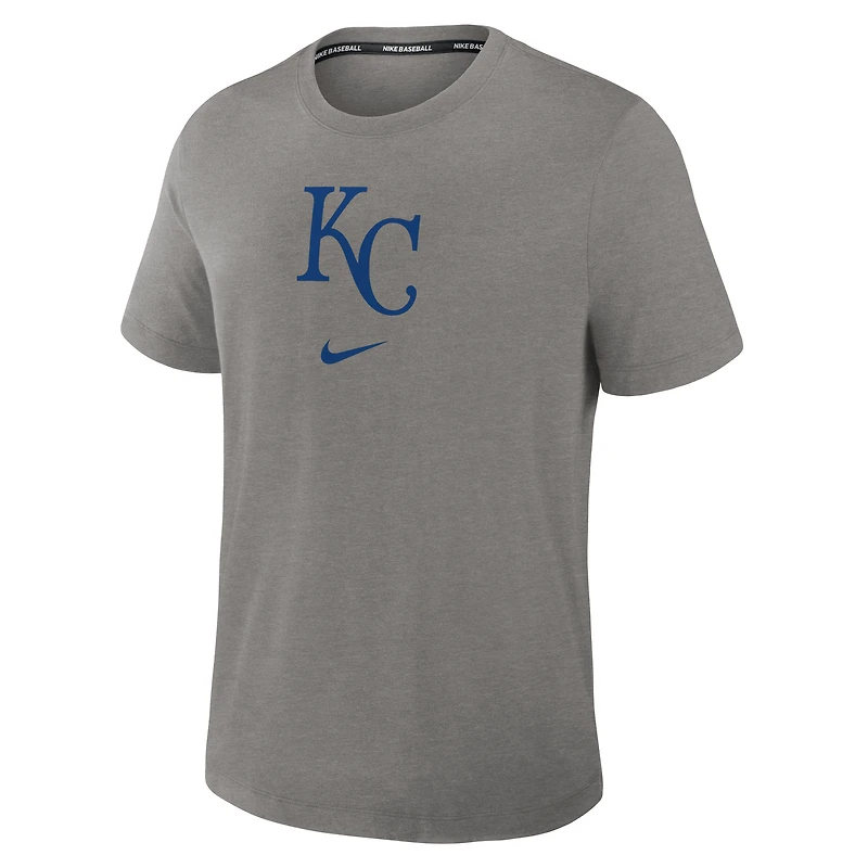 Men's Nike Heather Charcoal Kansas City Royals Authentic Collection Early Work Tri-Blend Dri-FIT T-Shirt
