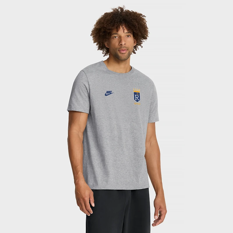 T-shirt Nike pour homme, gris chiné, Kansas City Royals, édition Cooperstown 2-Hit