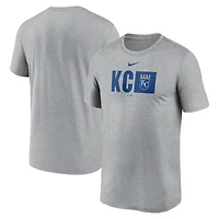 Men's Nike  Heather Gray Kansas City Royals Tricode Legend Performance T-Shirt