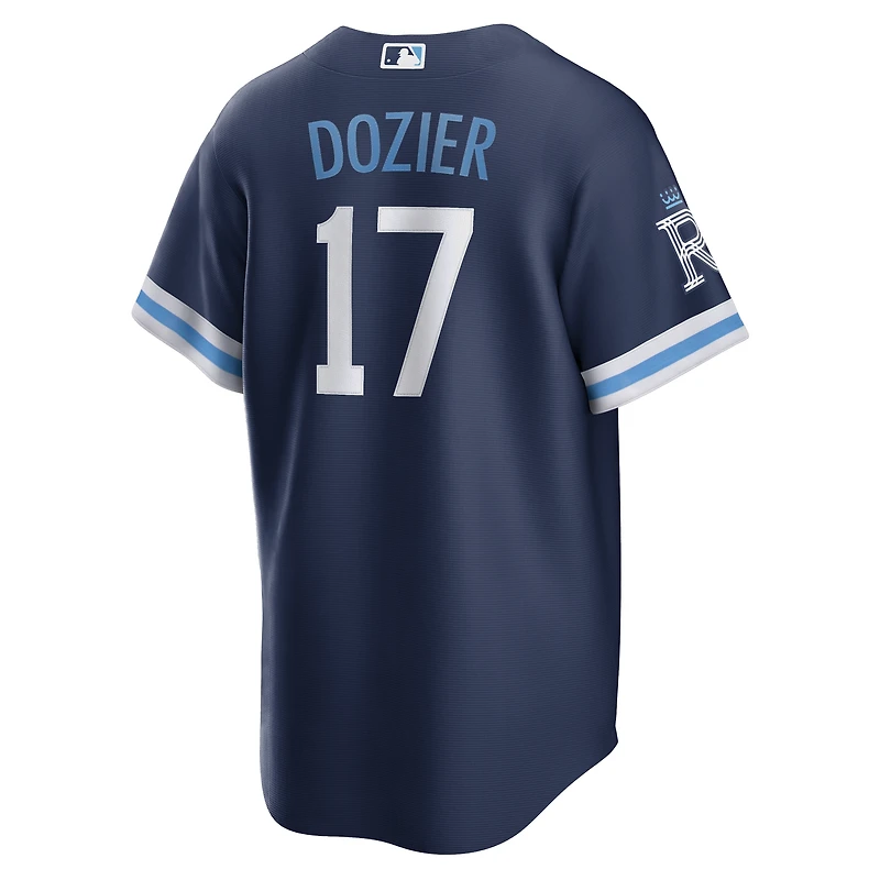 Men's Nike Hunter Dozier Navy Kansas City Royals Connect Replica Player Jersey