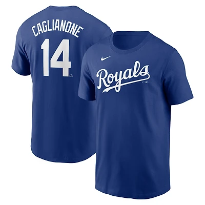 T-shirt Nike Jac Caglianone Royal pour homme, avec nom et numéro Fuse des Royals de Kansas City