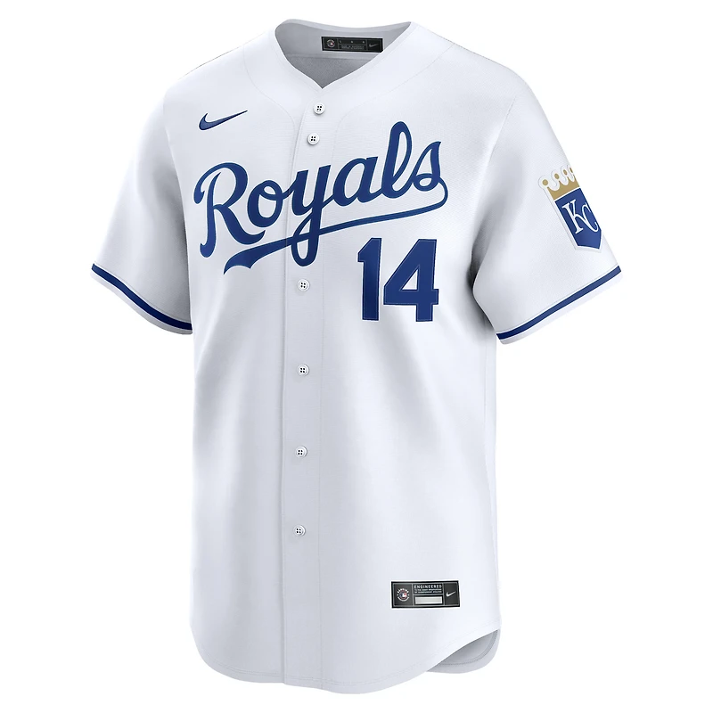 Maillot Nike Jac Caglianone blanc pour homme, édition limitée, domicile des Royals de Kansas City