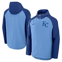 Men's Nike Light Blue/Royal Kansas City Royals Authentic Collection Raglan Performance Full-Zip Jacket