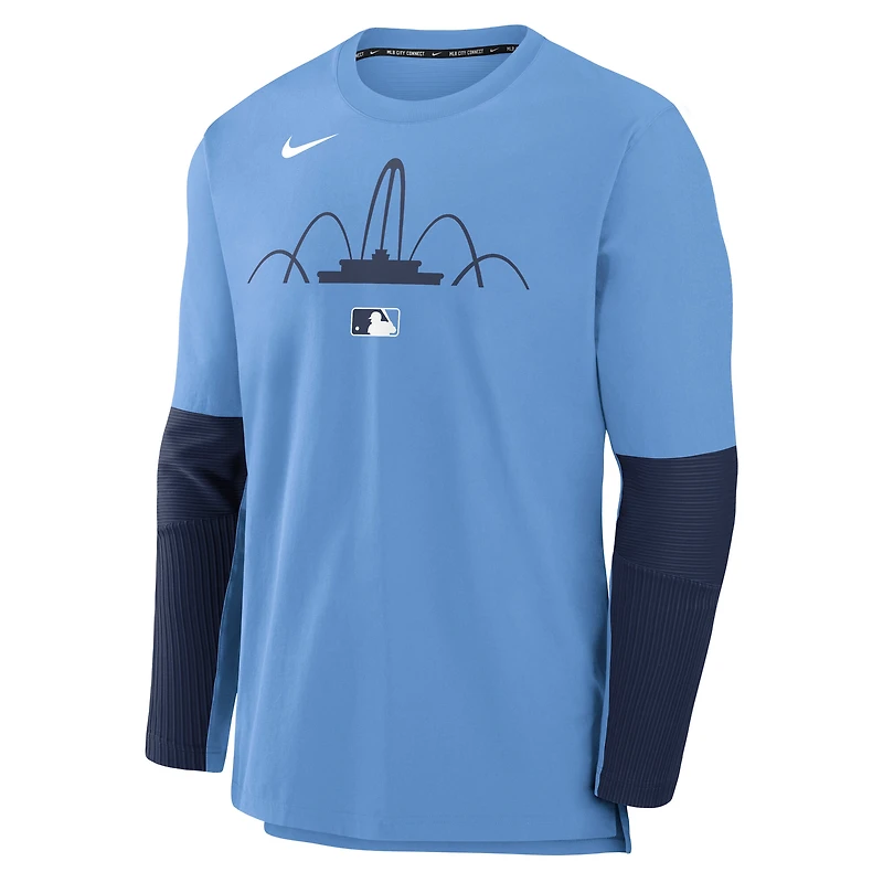 Men's Nike Light Blue Kansas City Royals 2025 Connect Authentic Collection Player Dri-FIT Lightweight Pullover