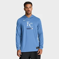 T-shirt à capuche manches longues Nike bleu clair Kansas City Royals Authentic Collection Dri-FIT pour homme