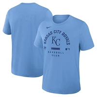 T-shirt Nike bleu clair Kansas City Royals Authentic Collection Early Work Tri-Blend Dri-FIT pour homme