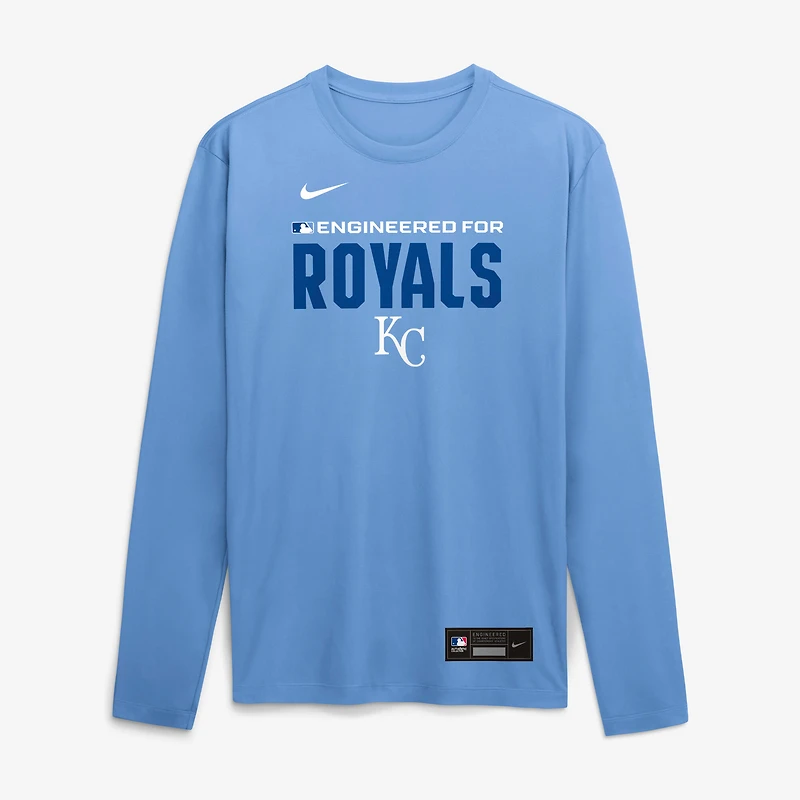Men's Nike Light Blue Kansas City Royals Authentic Collection Legend Dri-FIT Long Sleeve T-Shirt