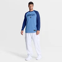 Sweat-shirt raglan Nike Dri-FIT Authentic Collection Kansas City Royals bleu clair pour homme