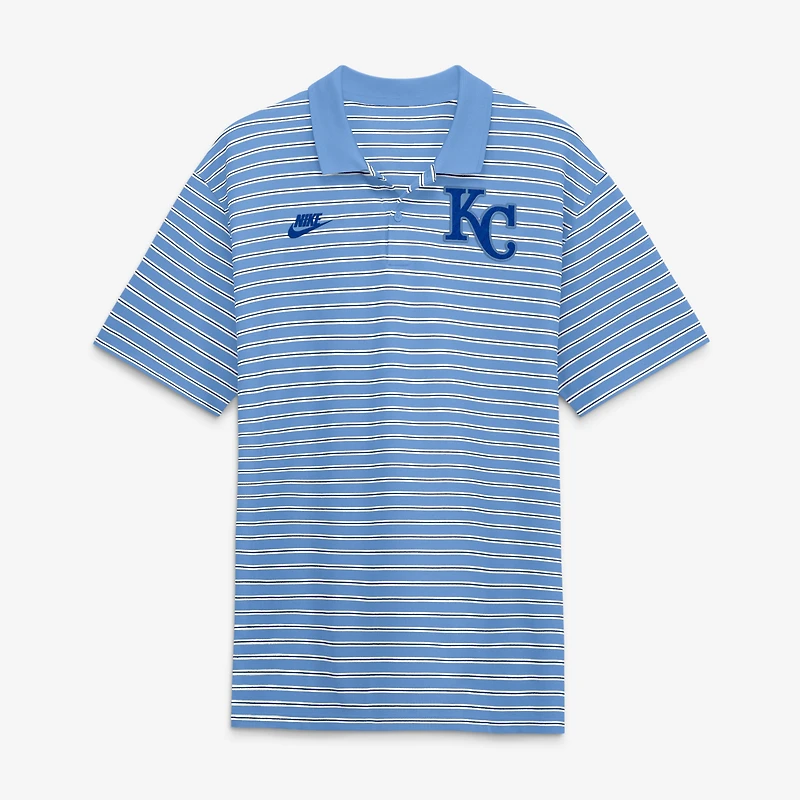 Polo rayé Nike bleu clair Kansas City Royals Cooperstown Collection Dri-FIT Victory pour homme