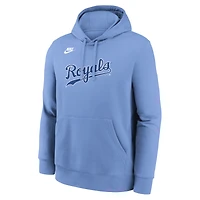 Men's Nike Light Blue Kansas City Royals Cooperstown Collection Wordmark Club Hoodie