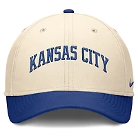 Men's Nike Natural/Royal Kansas City Royals Statement Rise Performance Flex Hat